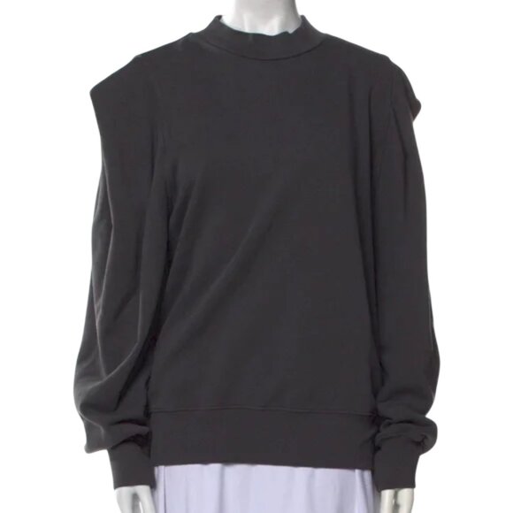 Agolde dark grey ruched shoulder oversized sweater size XS - Picture 2 of 5
